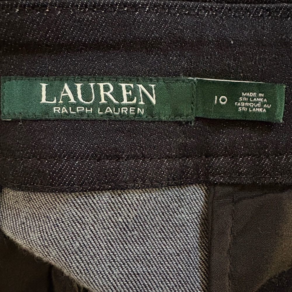 Ralph Lauren Denim Pencil Skirt with Golden Crest Buttons - Picture 4 of 8